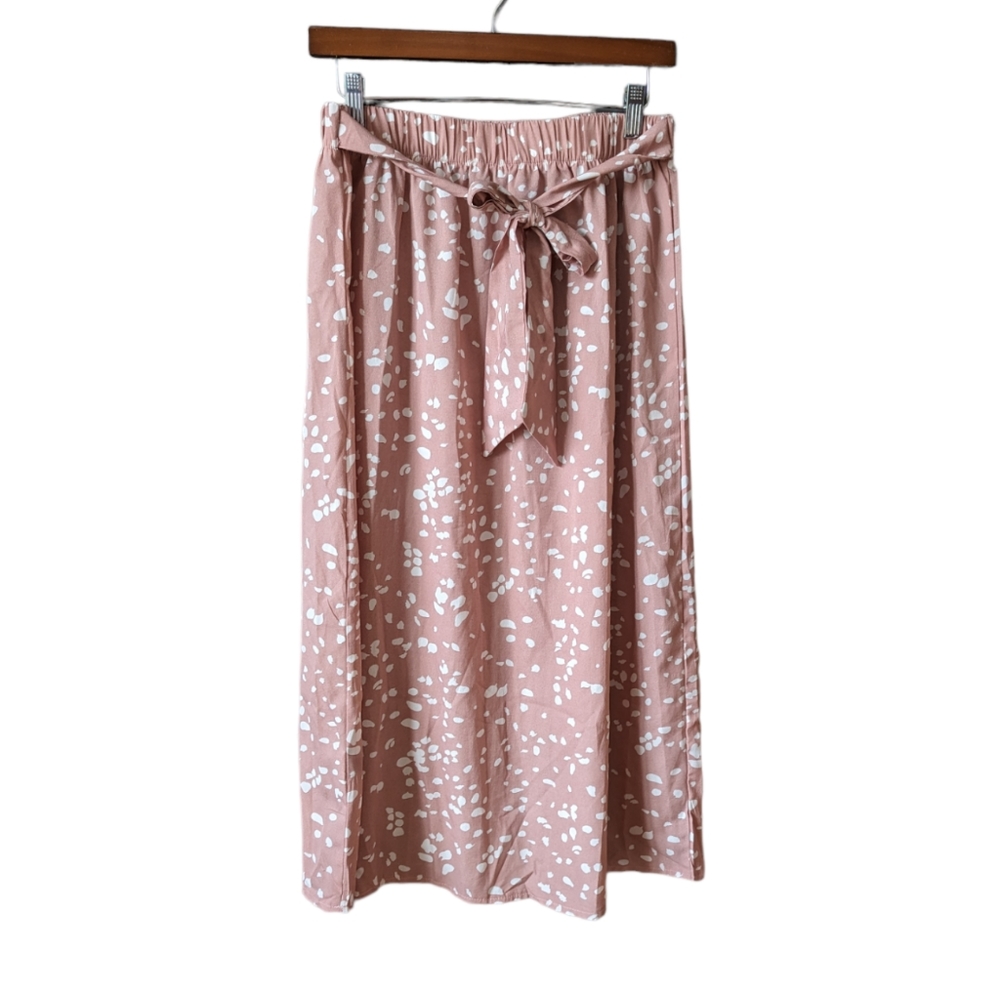 🌻2 for $20 | Pink & White Speckled Jaguar Print Shein Mido Skirt Size Large